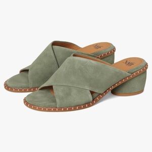 Söfft Women's Crystal Slide Sandal Green Suede Leather Women's Sandals Size 7.5